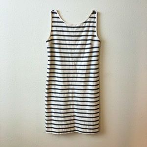 LOU & GREY white /Black scoop neck midi dress